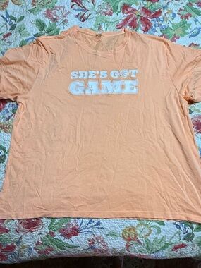 PINK Victoria's Secret Peach 'She's Got Game' Graphic Tee